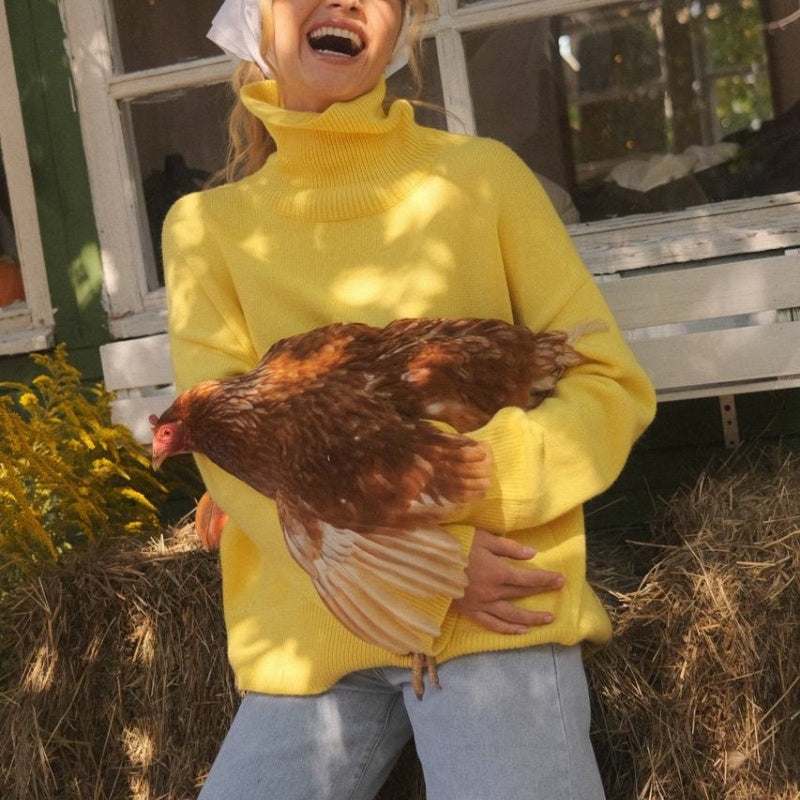 Comfortable Loose Versatile Basic Pullover