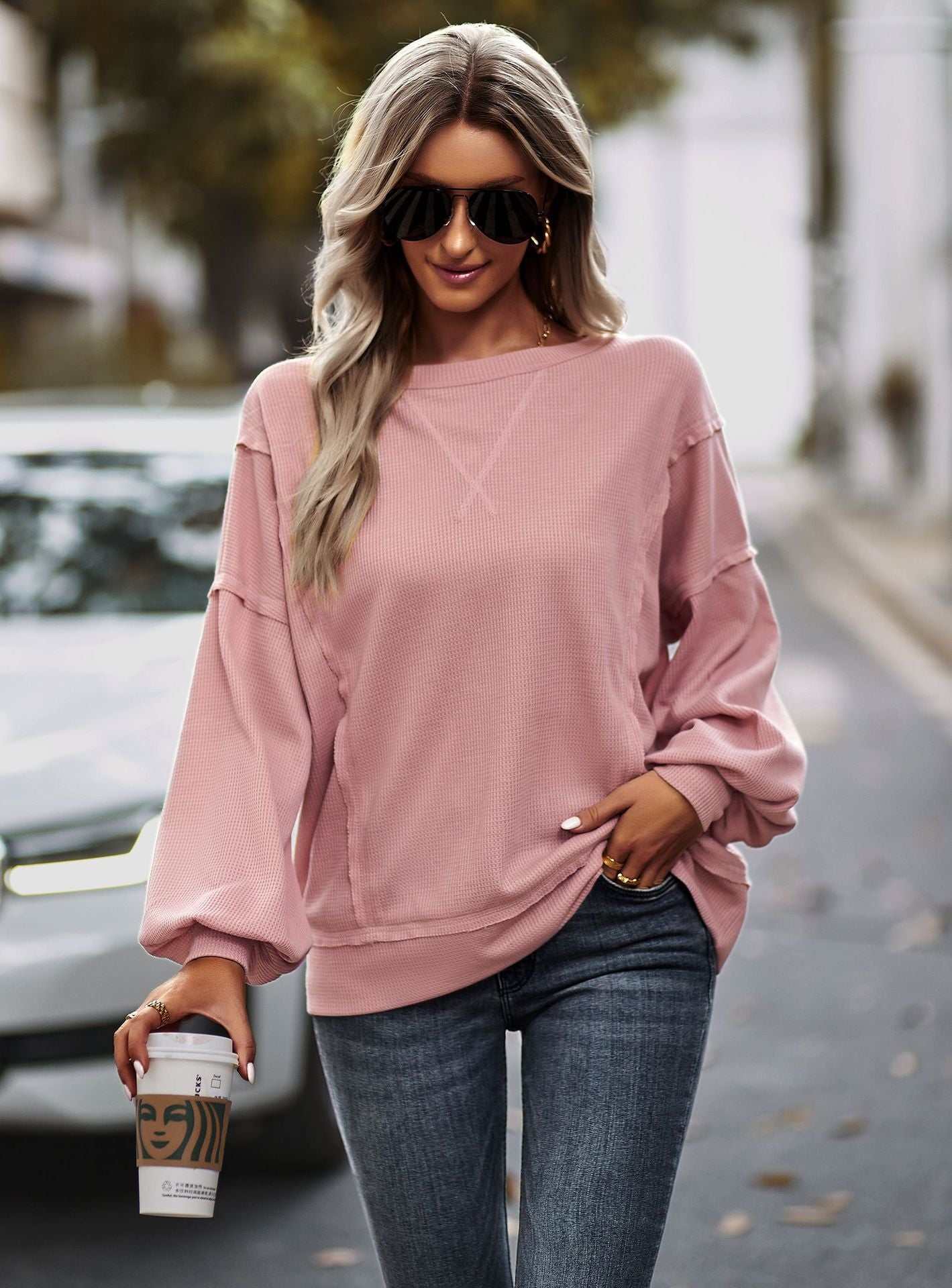 Street Trend Women's Sweater Winter Loose All-matching Top