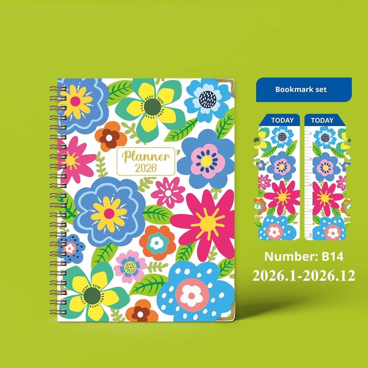 2026 English Notepad A5 Coil Diary Notebook