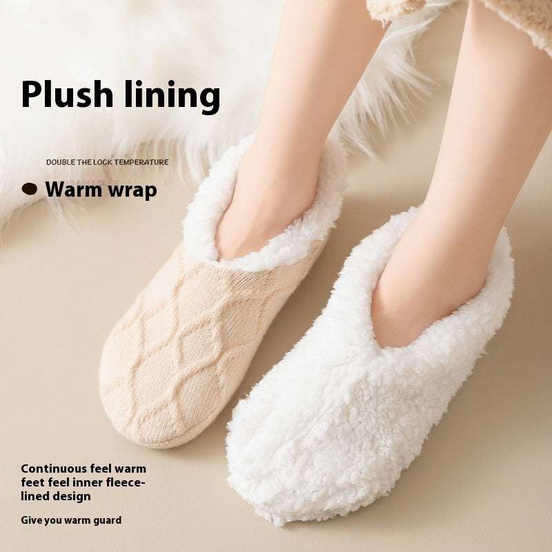 Winter Warm Short Cotton Slipper Socks Unisex Thicken Thermal Plush Home Floor Sock Soft Non-slip Grip Fuzzy Floor Fluffy Socks