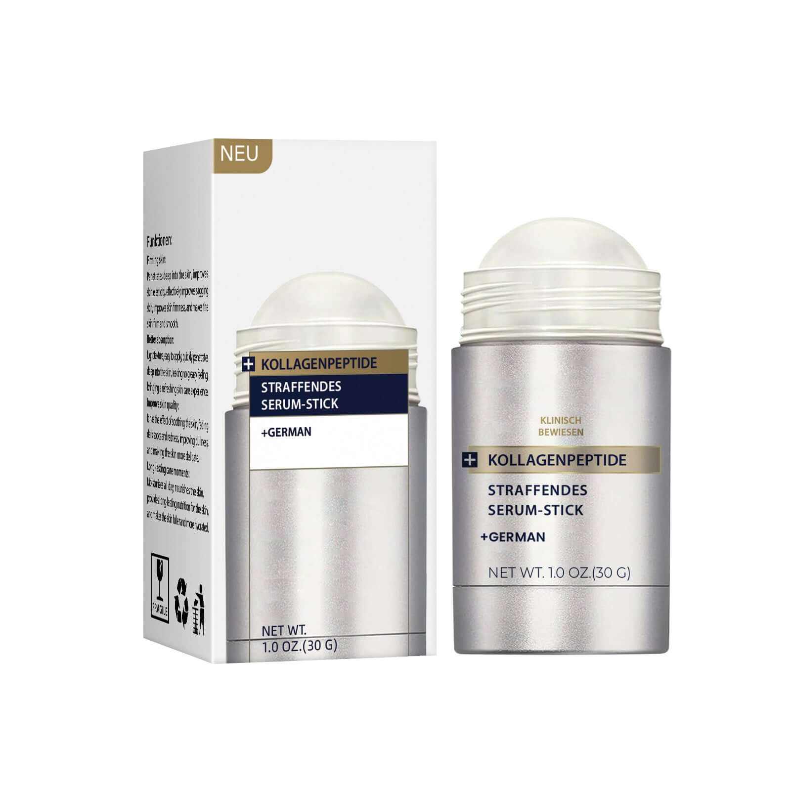 Hydrating Anti-Wrinkle Collagen Peptide Firming Face Stick with packaging, designed for radiant skin and strong hair.