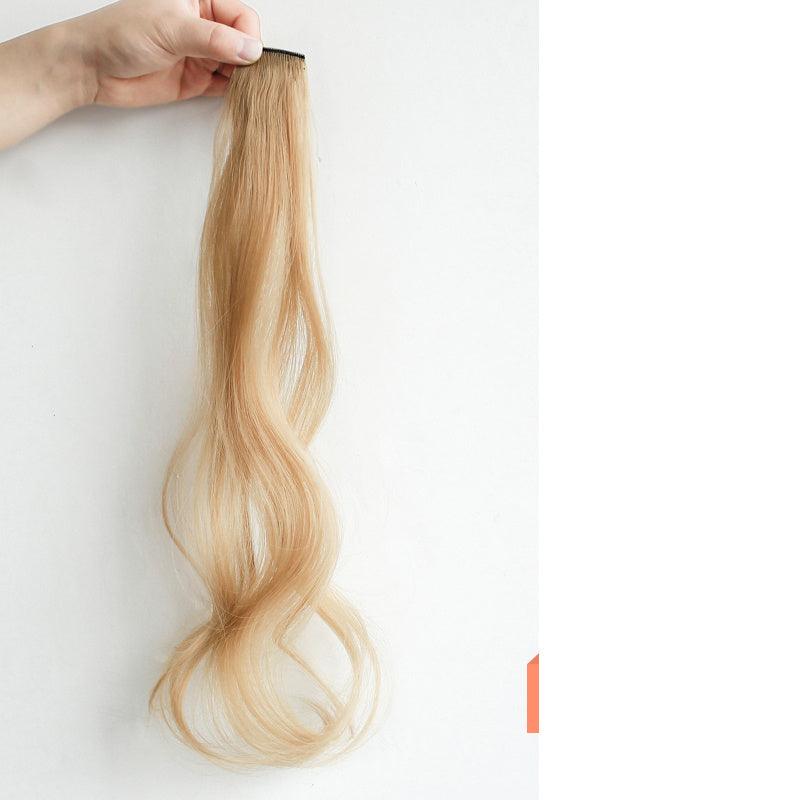 Hanging ear dyed curly hair extension in popular blonde color with long wavy strands