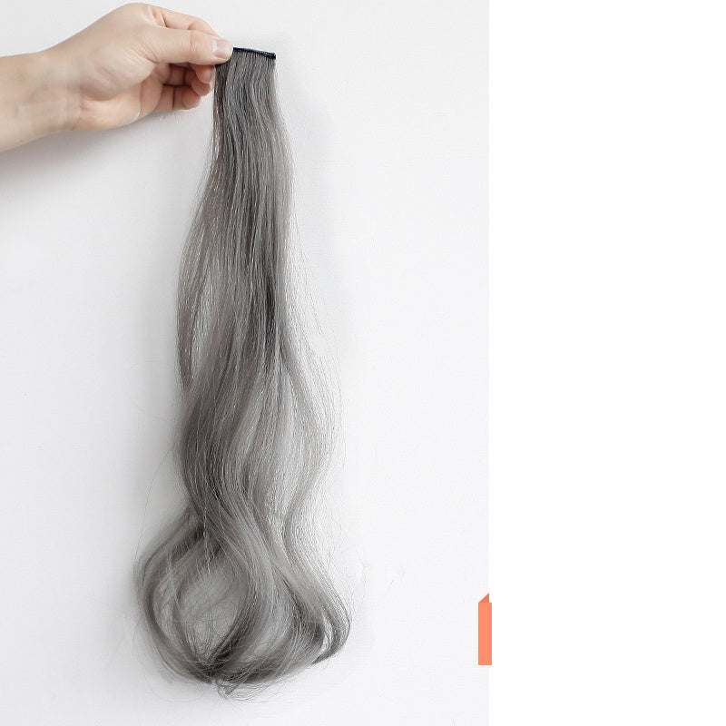 Hanging ear dyed curly hair extension in popular gray color with long wavy texture
