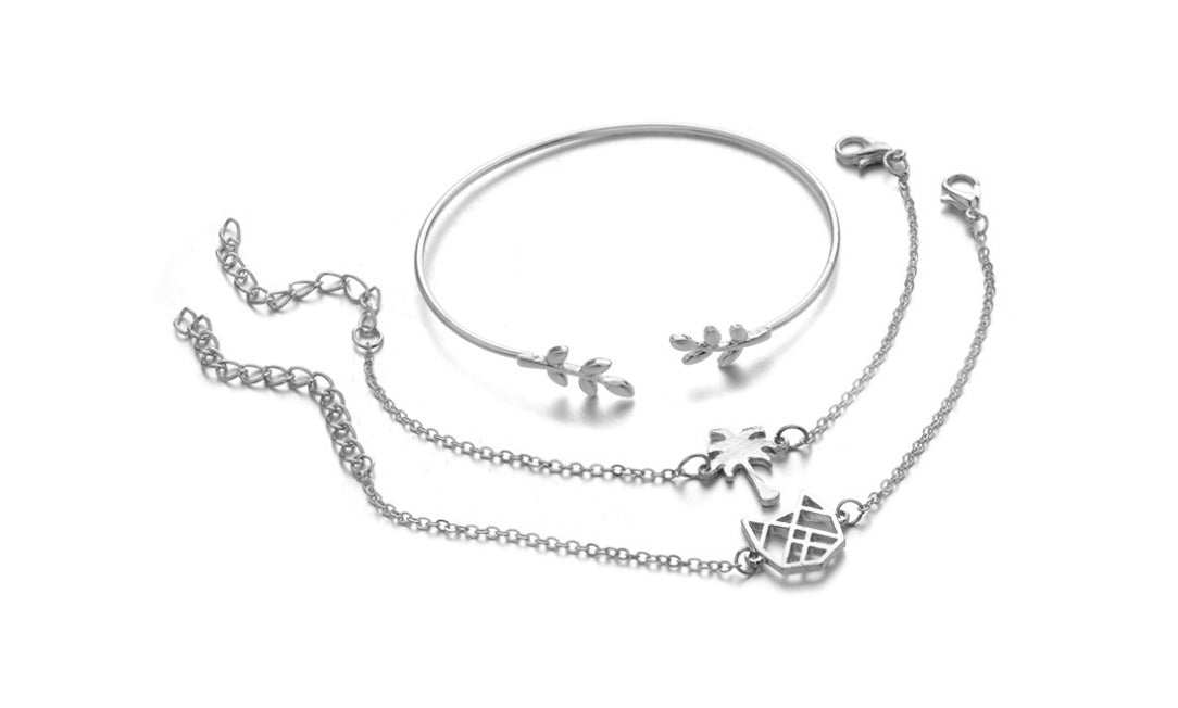 CZ Heart Gold Crystal gold plated heart-shaped women's wedding bracelet set