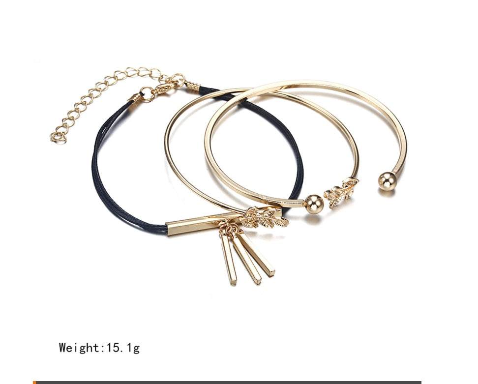 CZ Heart Gold Crystal wedding bracelet set with gold alloy plating and heart design