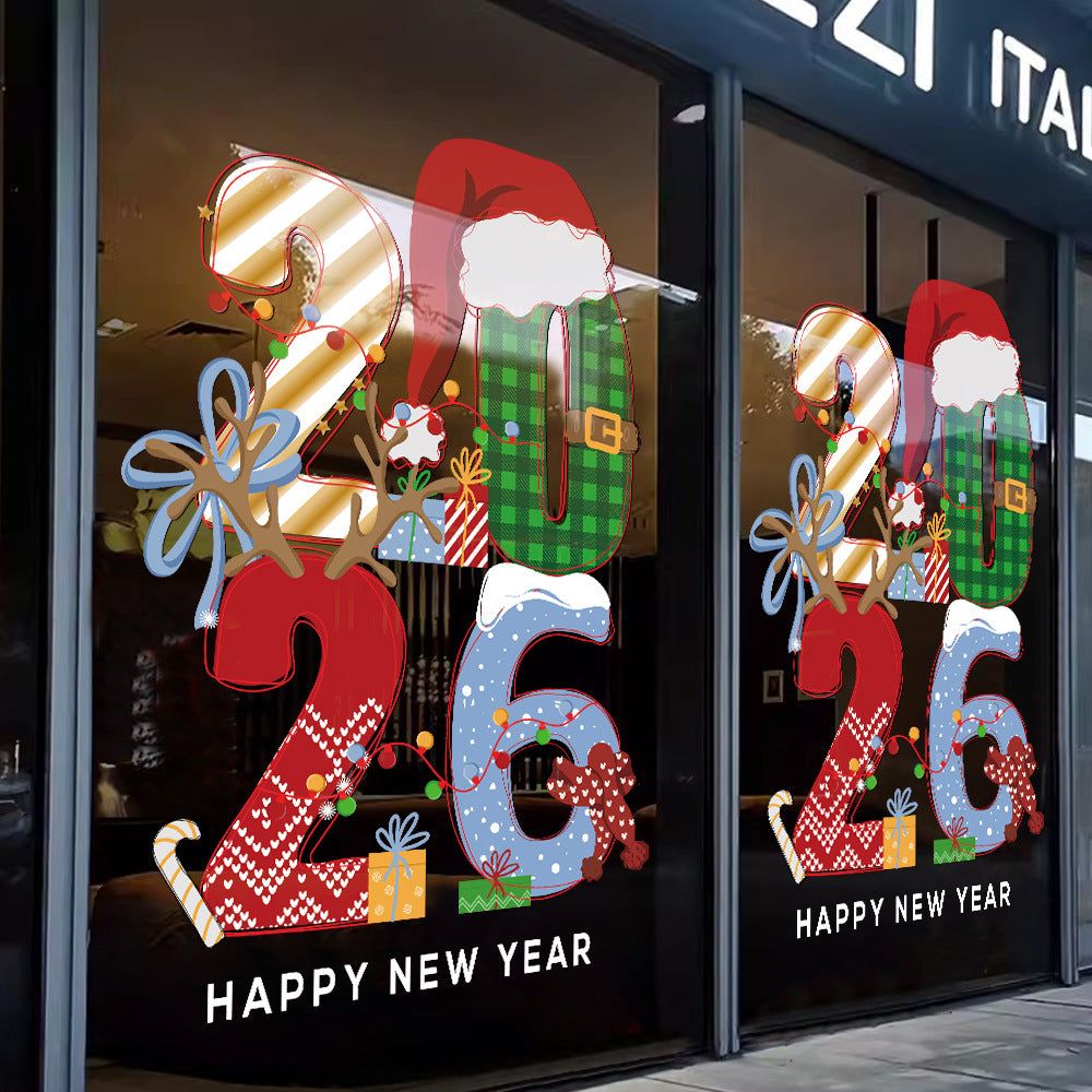 2026 New Year's Day Decoration Christmas Window Stickers