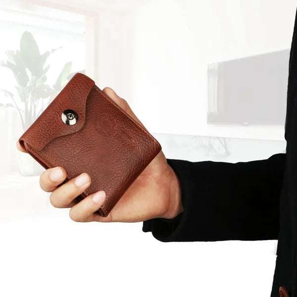 Men's Wallet PU Leather Bifold Purse Slim RFID Blocking Card Holder