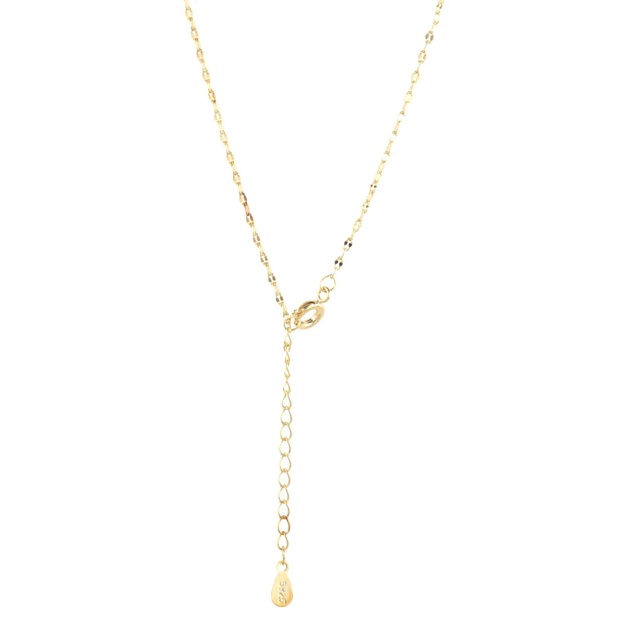Dainty elegant 14K gold plated solitaire necklace with a clear cubic zirconia stone on a delicate chain.