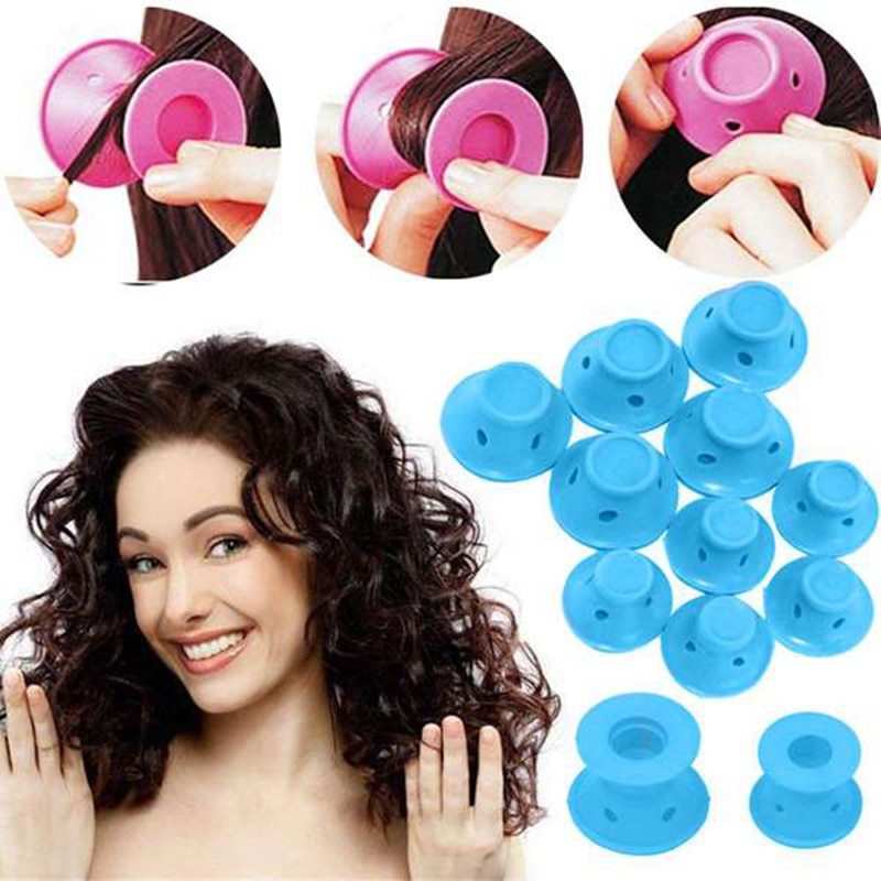 Damage-free styling silicone hair curlers with ultra-soft material for easy, adjustable curling without heat damage