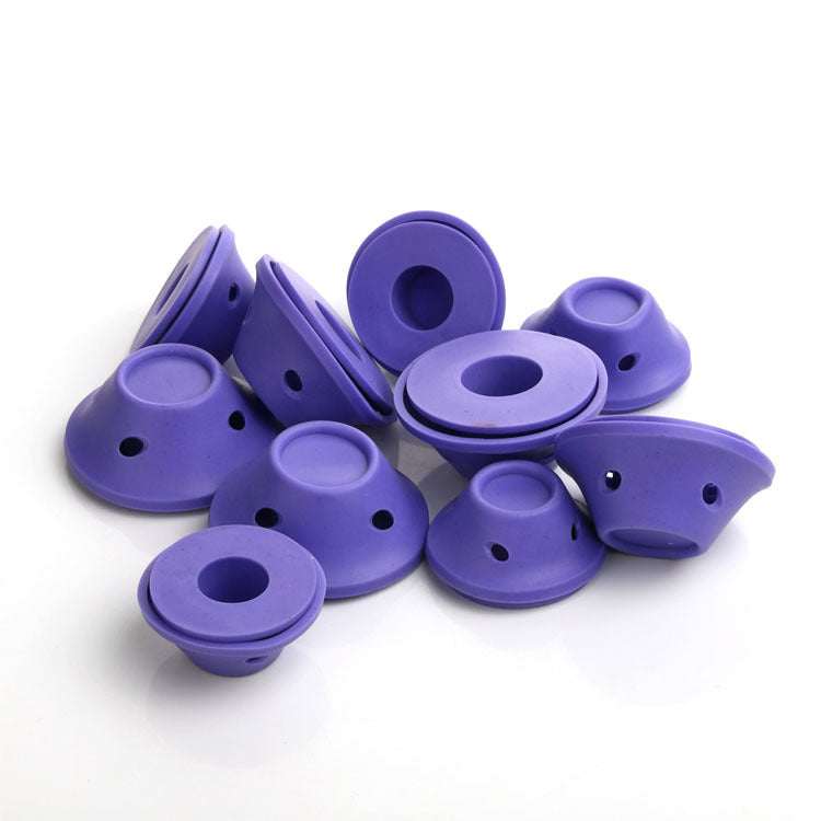 Damage-free styling silicone hair curlers set in purple, soft and lightweight for easy curling without heat damage