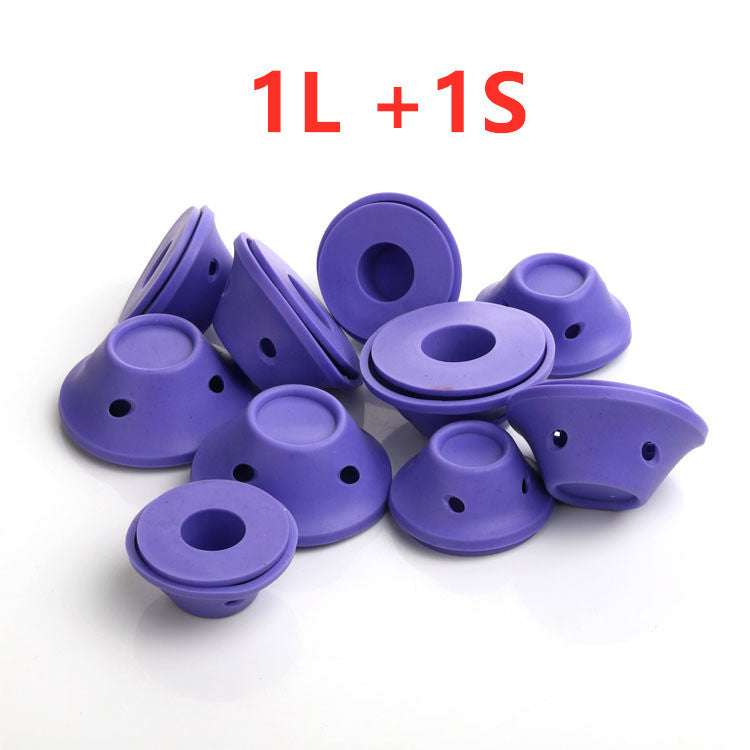 Purple silicone hair curlers for damage-free styling, 1 large and 1 small size set