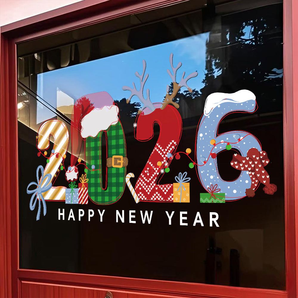 2026 New Year's Day Decoration Christmas Window Stickers