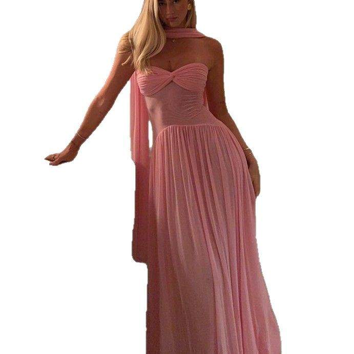 Summer New Women's Pleated Sexy Tube Top Dress