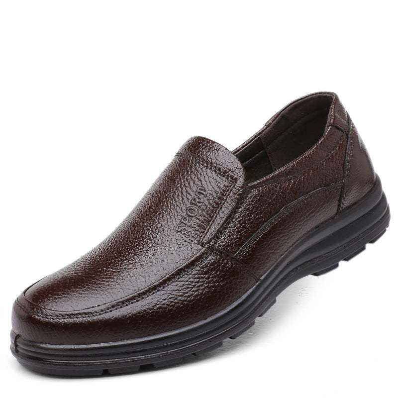Middle-aged And Elderly Men's Leather Top Layer Shoes