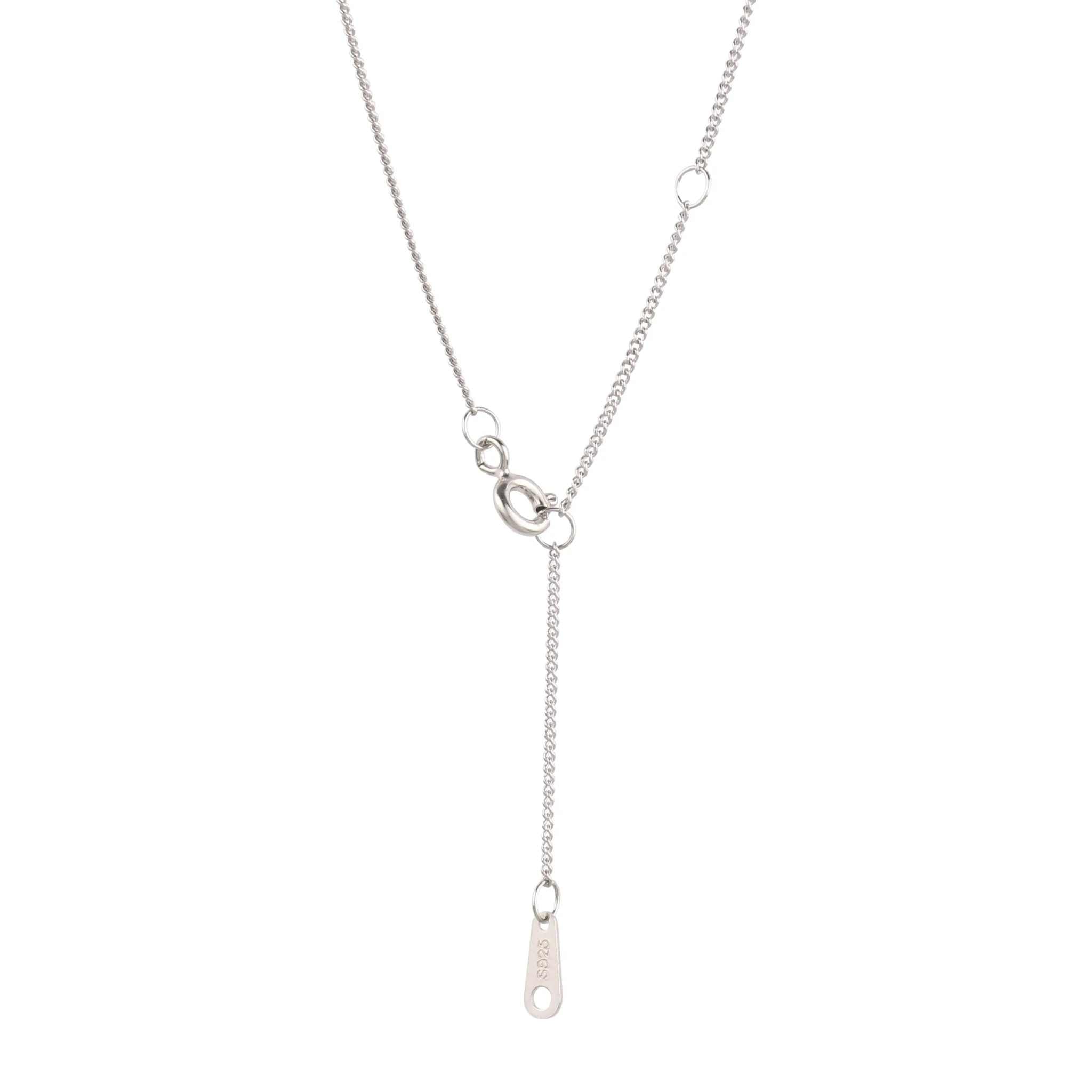 Elegant Two Circle Interlocking Pendant Necklace in 925 sterling silver, featuring intertwined circles and a sleek design.