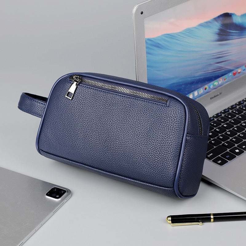 Men's Business Clutch Soft Leather Large Capacity Wear-resistant