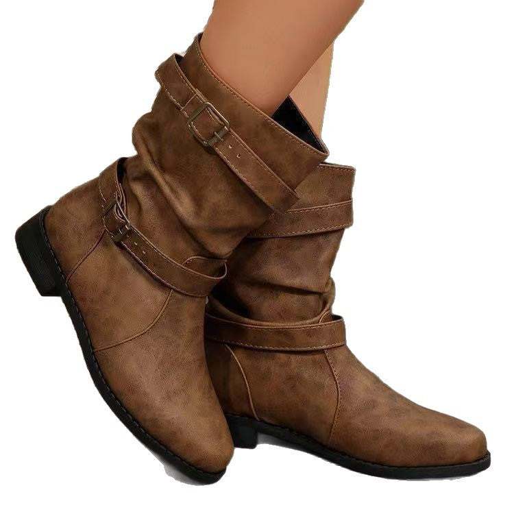 Boots Women's Round Toe Flat