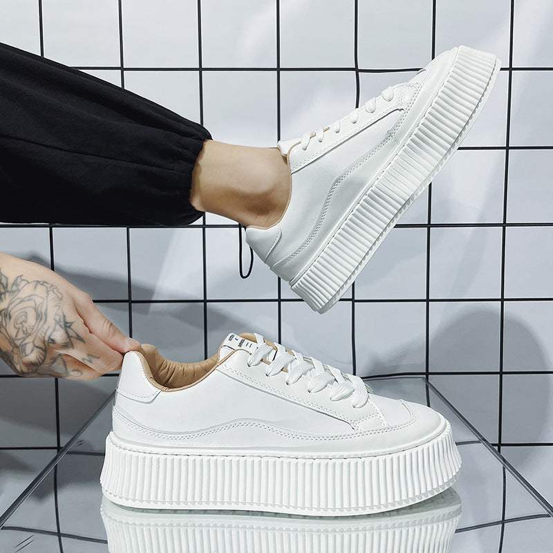 Outdoor Trendy White Shoes Lace-up Breathable Men