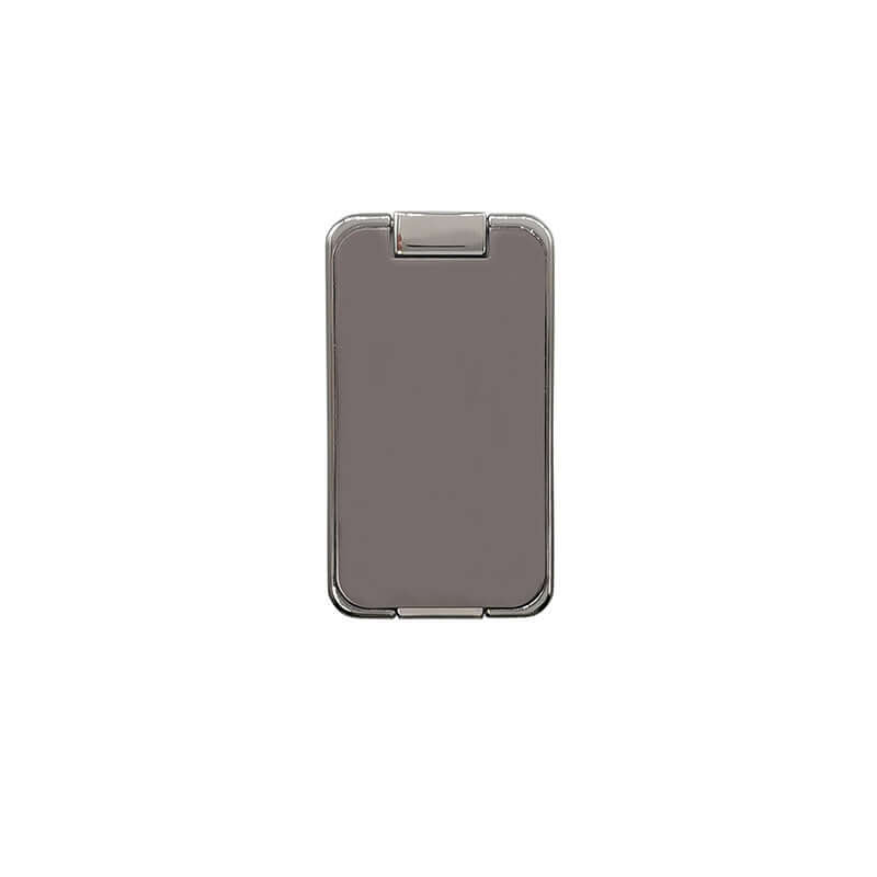 Foldable mobile phone holder in sleek design for adjustable viewing angles, perfect for smartphones and mini tablets.