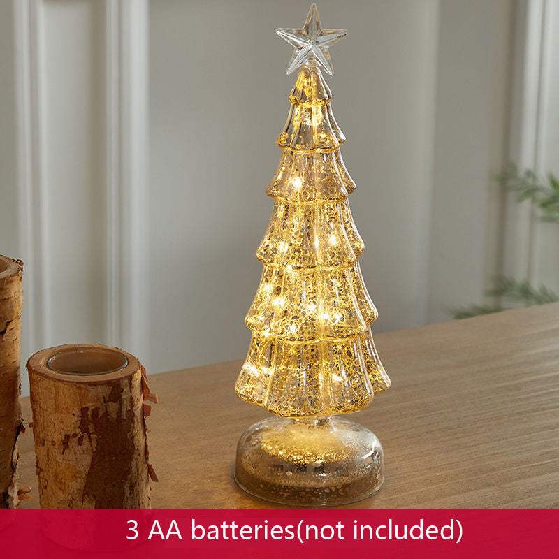 Pink Silver Christmas Tree for elegant Christmas table decorations, featuring a geometric design and glitter finish.