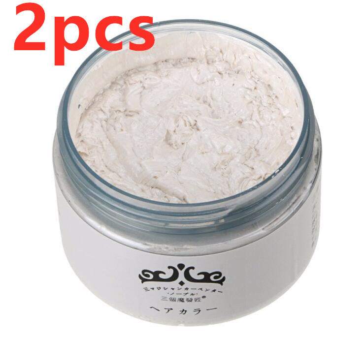 Two-piece white hair color wax jar for one-time hair dye application