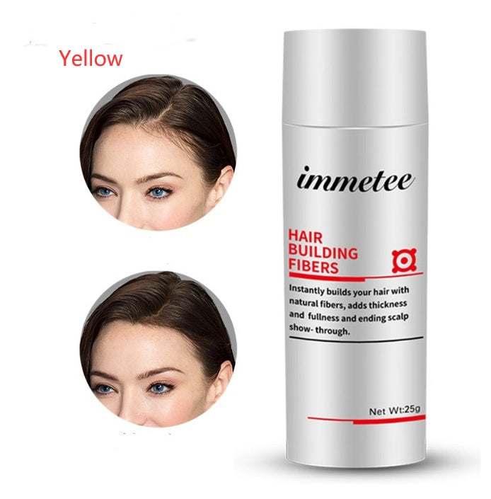 Plant hair additive fiber powder for thinning hair, natural herbal hair thickening product by immetee, 25g container