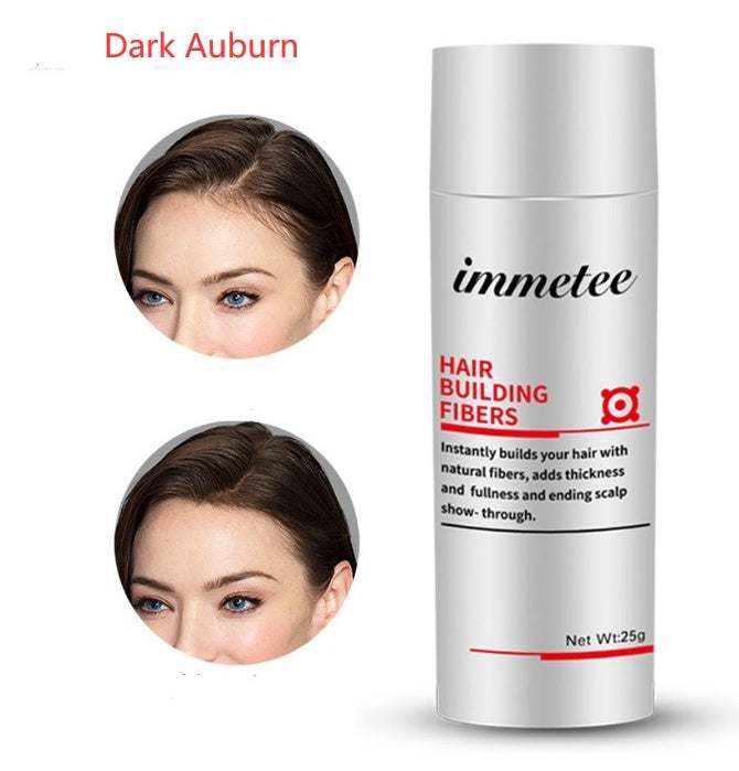 immetee plant hair additive fiber powder for thinning hair dark auburn 25g bottle with before and after effects