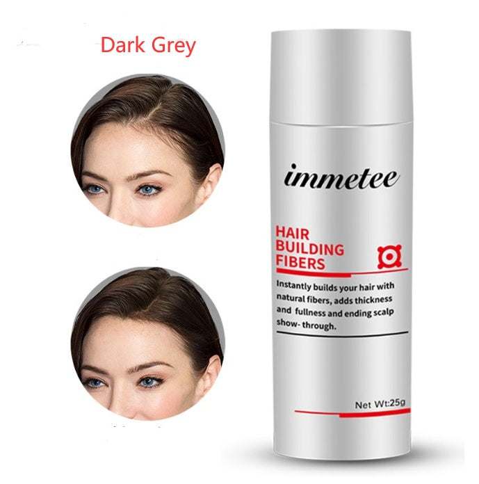 immetee plant hair additive fiber powder for thinning hair thickening and fullness dark grey 25g bottle