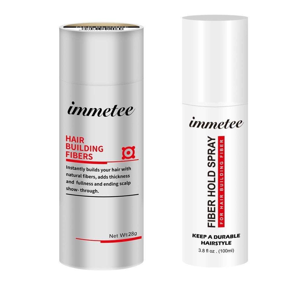 Plant hair additive fiber hair powder and fiber hold spray by immetee for thinning hair and hair thickening