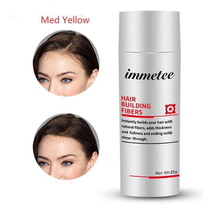 immetee plant hair additive fiber powder for thinning hair 25g container with before and after hair coverage effect