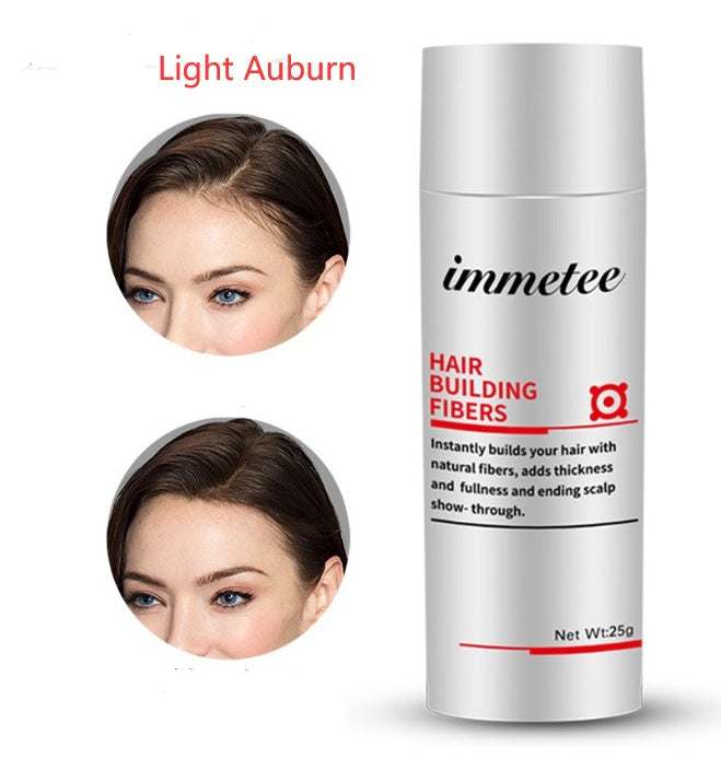 Plant hair additive fiber powder for thinning hair in light auburn by immetee, 25g bottle