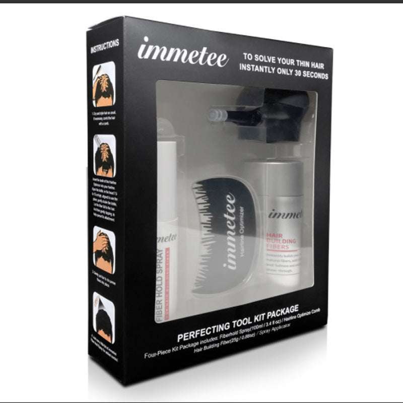 immetee plant hair additive fiber powder kit for thinning hair with natural herbal ingredients and applicator comb
