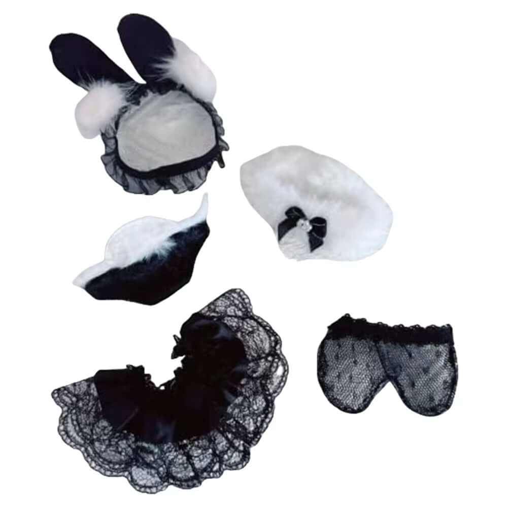 For Labubu 17Cm Doll Clothes Cute Plush Doll Clothes Headband Hoodie Coat Trousers Doll Dress up for Labubu Dolls Fans Gift