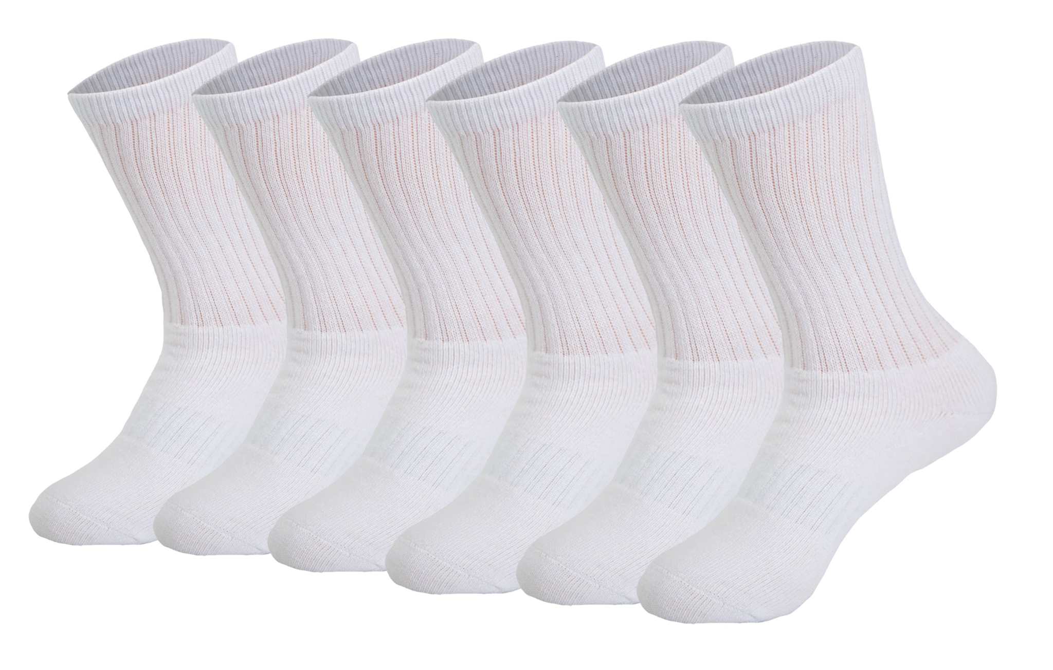 Men's cotton crew socks, 6 pairs, breathable and moisture-wicking, perfect for sports and daily wear.