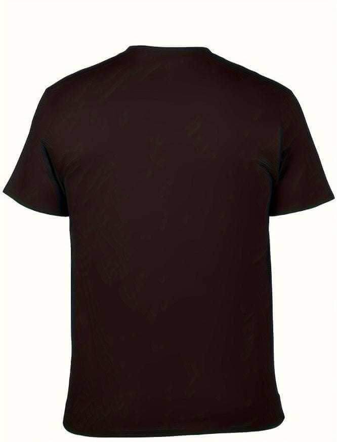 Men's printed short-sleeved t-shirt black polyester spandex back view