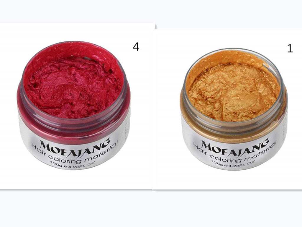 Mofajang Hair Wax 120g in red and gold hair coloring material jars
