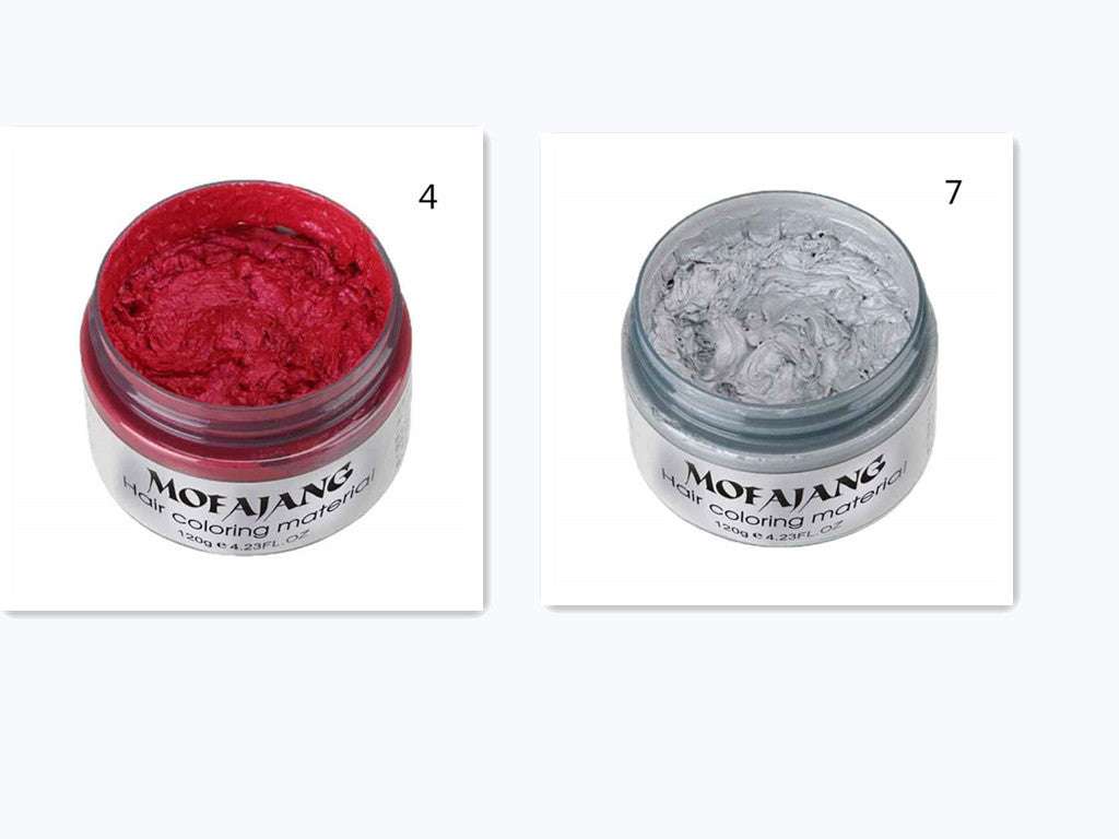 Mofajang Hair Wax 120g in red and gray colors with natural ingredients for hair styling