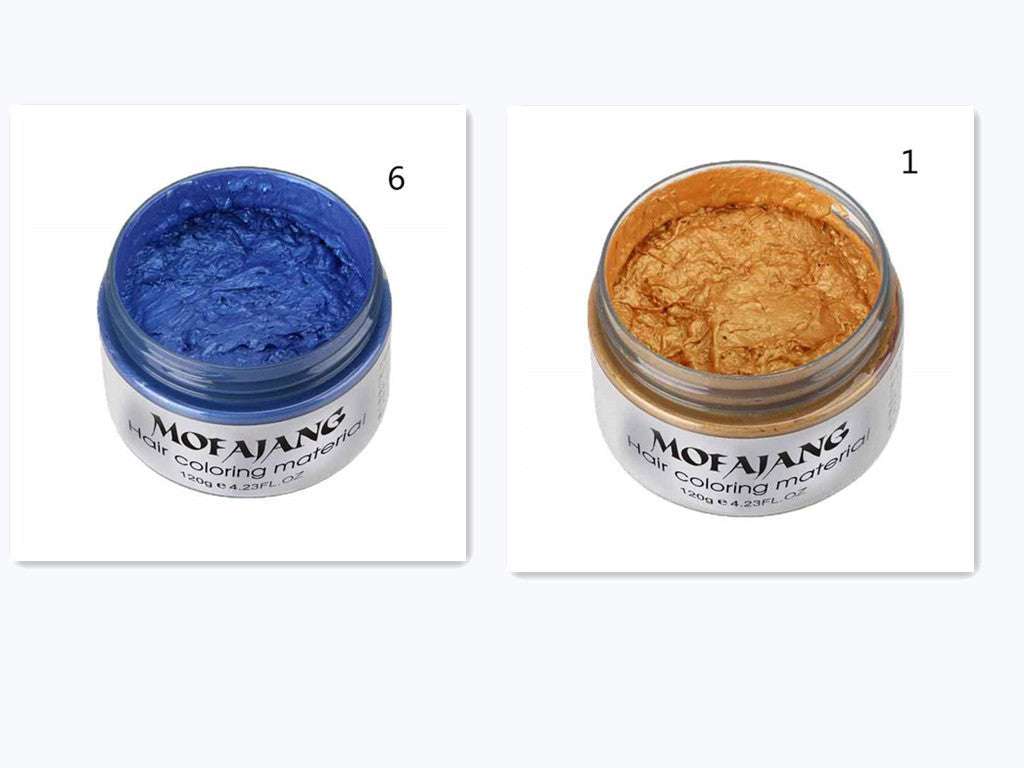 Mofajang Hair Wax 120g blue and gold hair coloring wax jars with natural ingredients