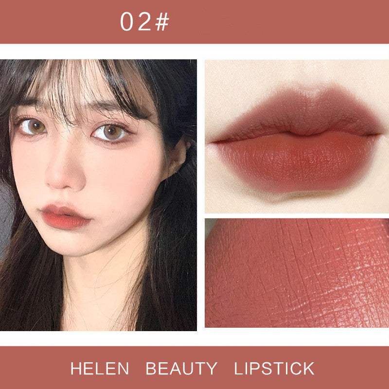02 jujube puree chestnut moisturizing cosmetics lipstick on model and lip close-ups