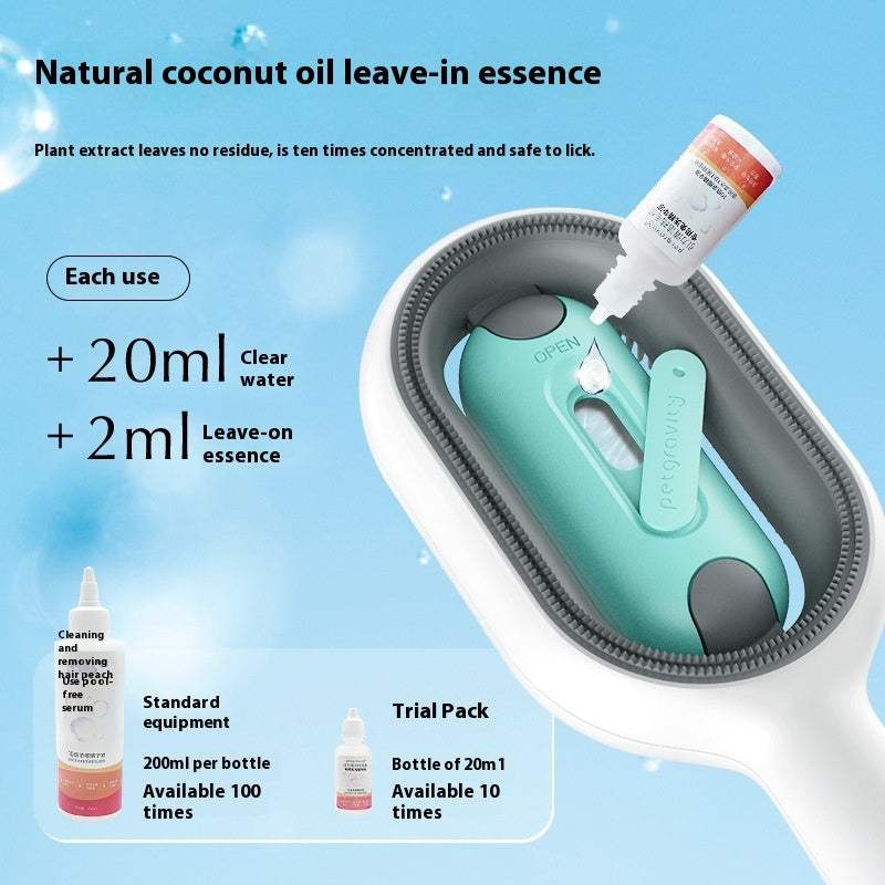 Pet Hair Remover floating hair comb with natural coconut oil essence and silicone material for pet grooming
