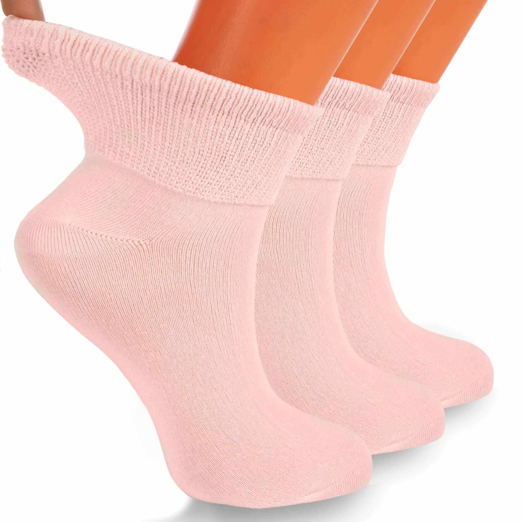 Non-Binding Diabetic Ankle Socks – 3 Pair Pack, Moisture-Wicking Cotton (Unisex for Men & Women)