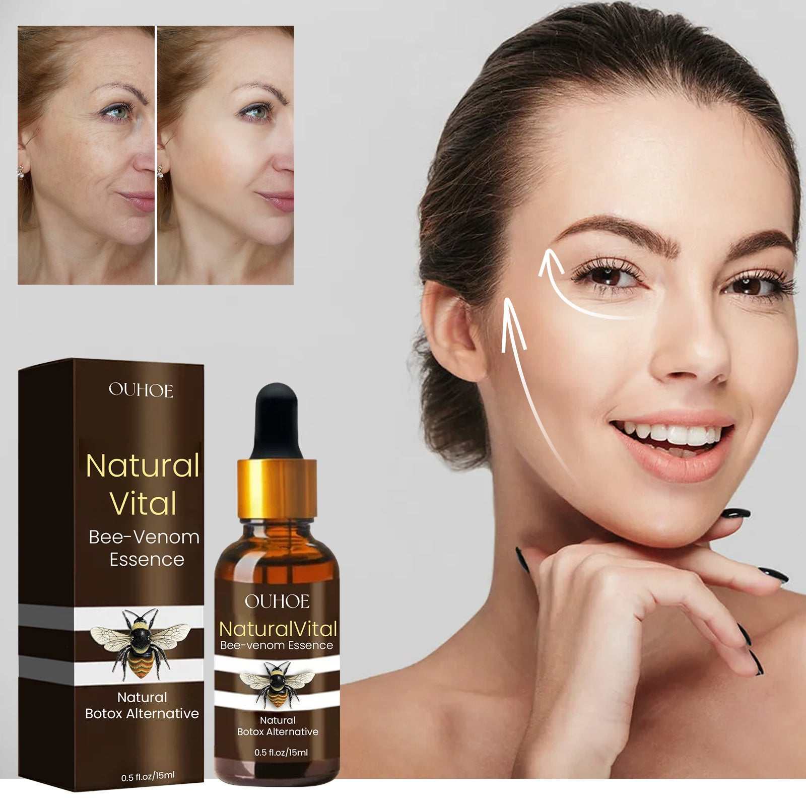 OUHOE Facial anti-wrinkle and firming serum with natural bee-venom essence for youthful skin