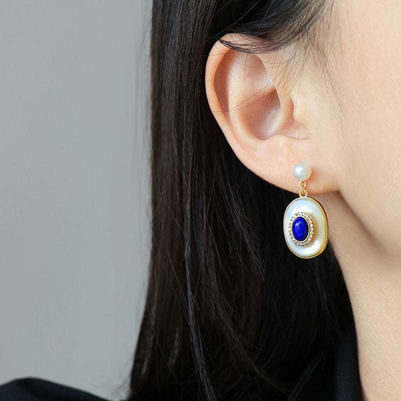 Green Egg Noodles inspired green copper geometry stud earrings for women