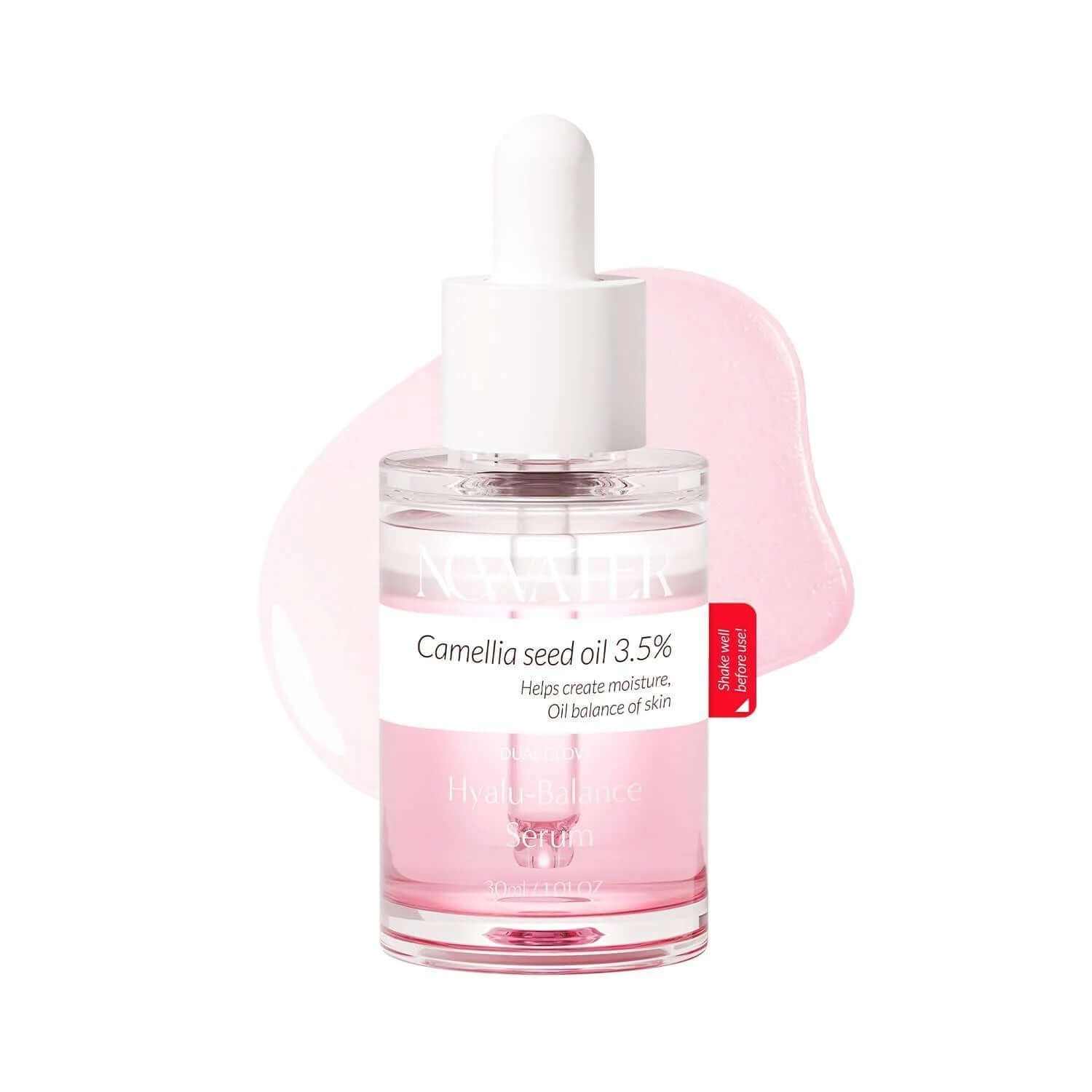 Perfect Balance Dual Glow Hyaluronic Balance Serum with Camellia Seed Oil for hydration and skin balance.