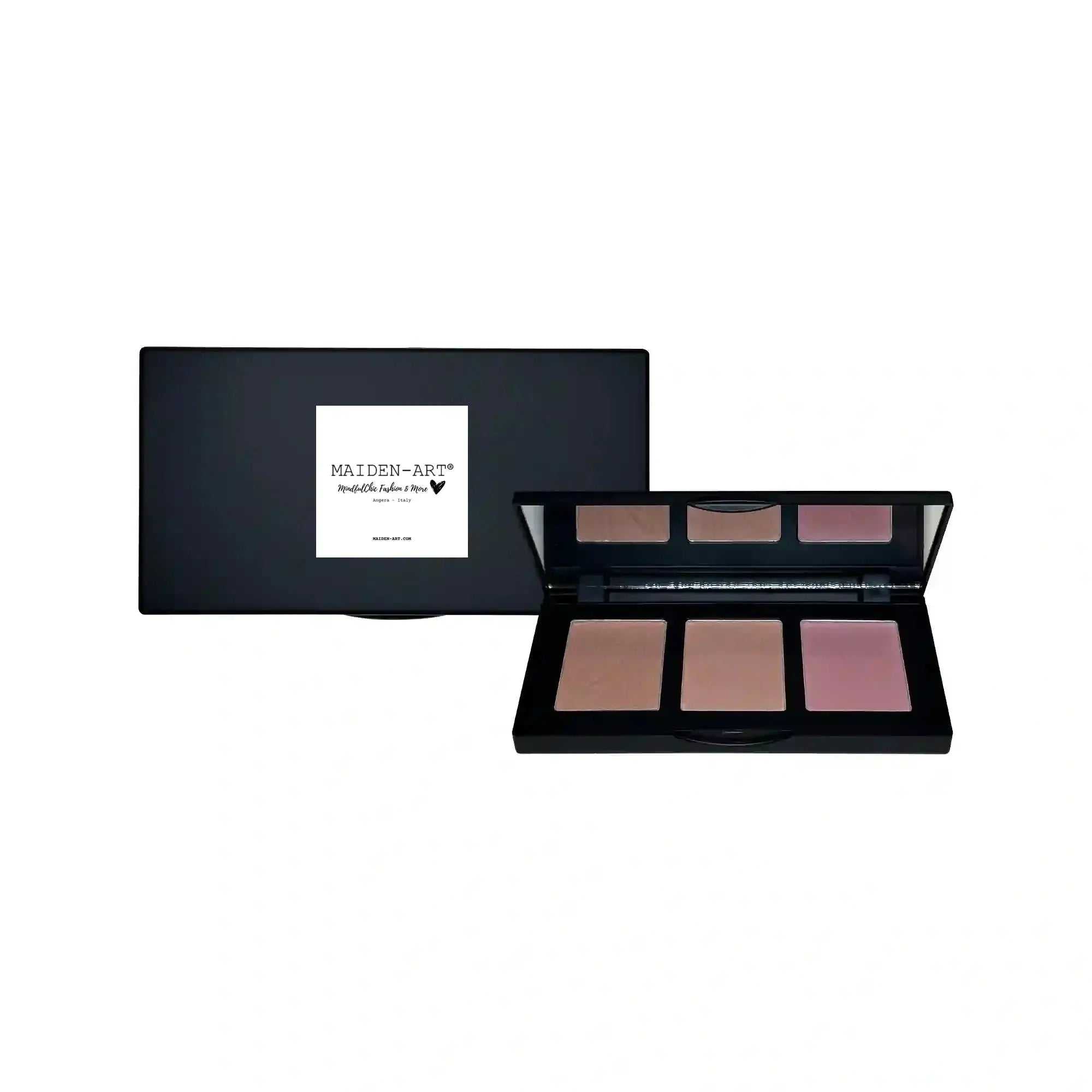 Pinch-Tone Blush Palette for Cheeks featuring three silky shades for a natural, buildable glow.