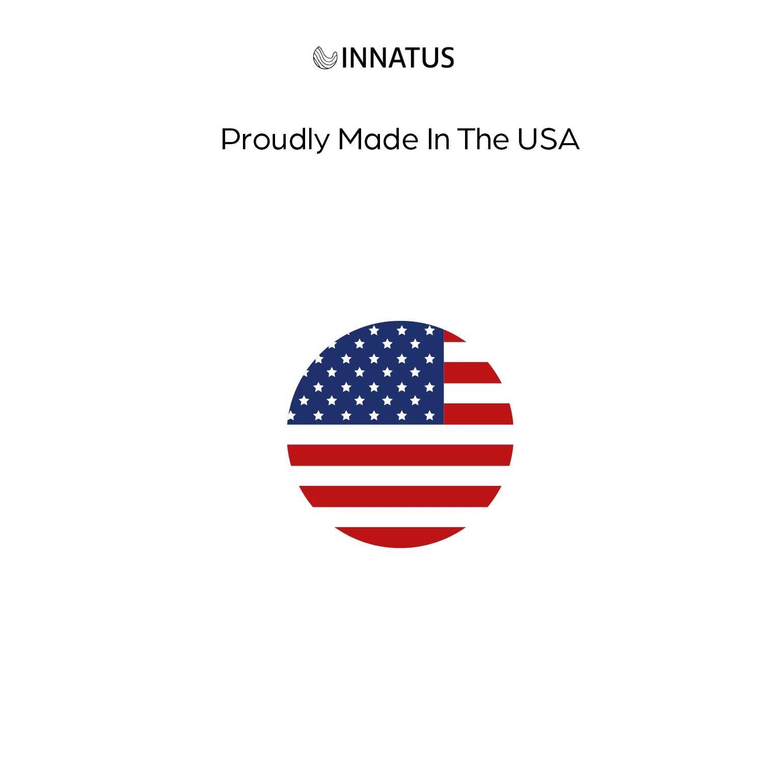 Proudly made in the USA emblem featuring the American flag in a circular design.
