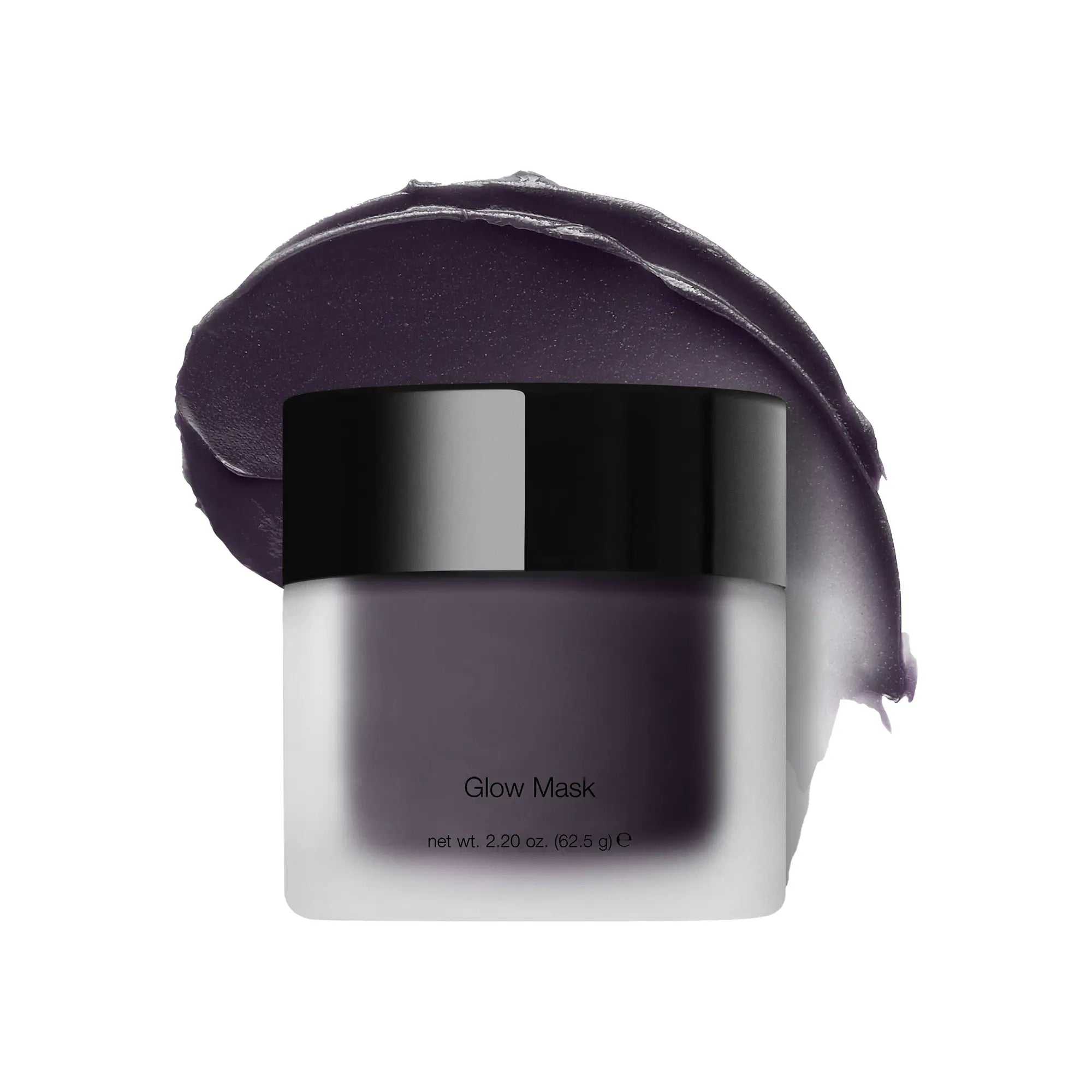 Radiance Boosting Glow Face Mask jar with charcoal swirl, designed to revitalize and enhance skin glow.