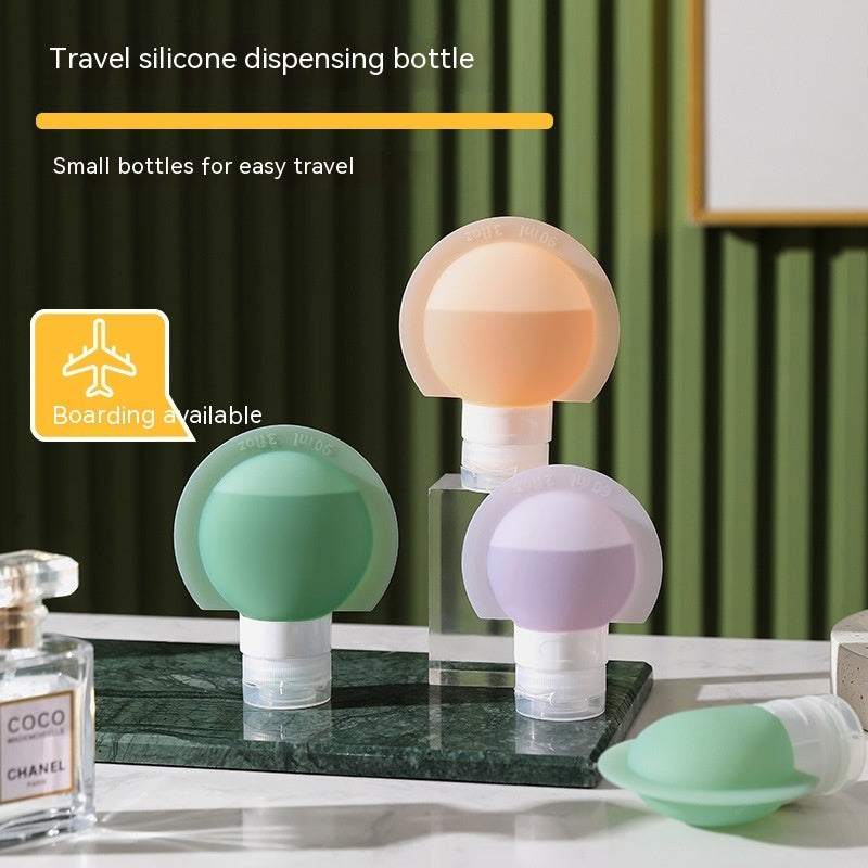 Refillable travel silicone bottles for shampoo and lotion in pastel colors, 60ml capacity, convenient for boarding and travel
