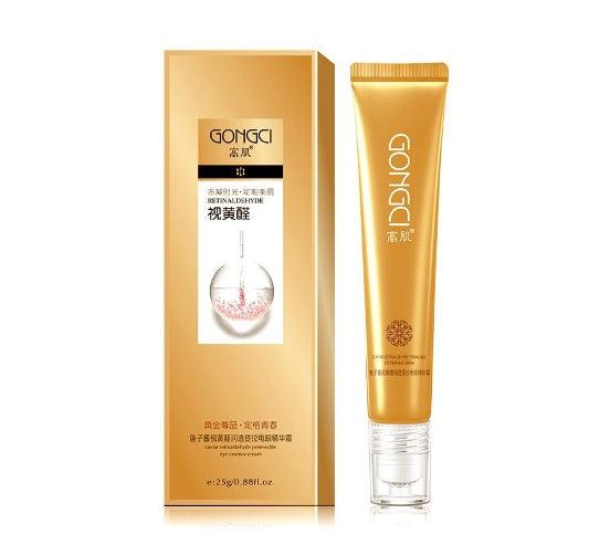 Alcohol Retinol Caviar skin care cosmetic tube with gold packaging for moisturizing and oil control