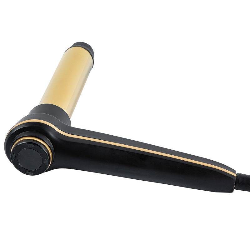 Salon Results Multi-Function Hair Curler with ceramic coated heating tube and 360-degree rotating power cord in black and gold design
